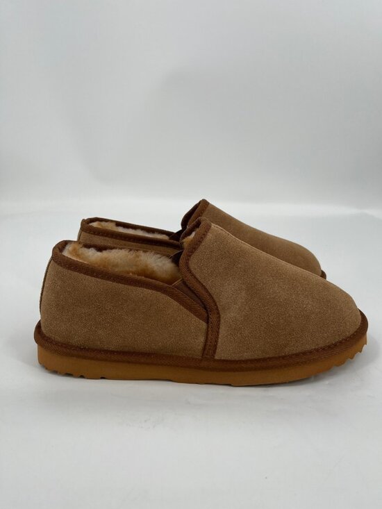 Vermont Country Store Slipper Tan Size 12M Leather Shearling Lined Slip On main image 7